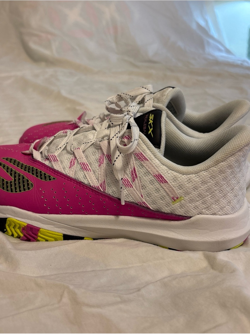 Skechers Viper Pickleball SKX Rally Pickleball Shoes White Pink 7